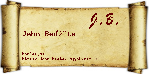 Jehn Beáta névjegykártya