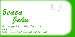 beata jehn business card